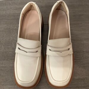 Dwarves Academic Style Leather Loafers Bone